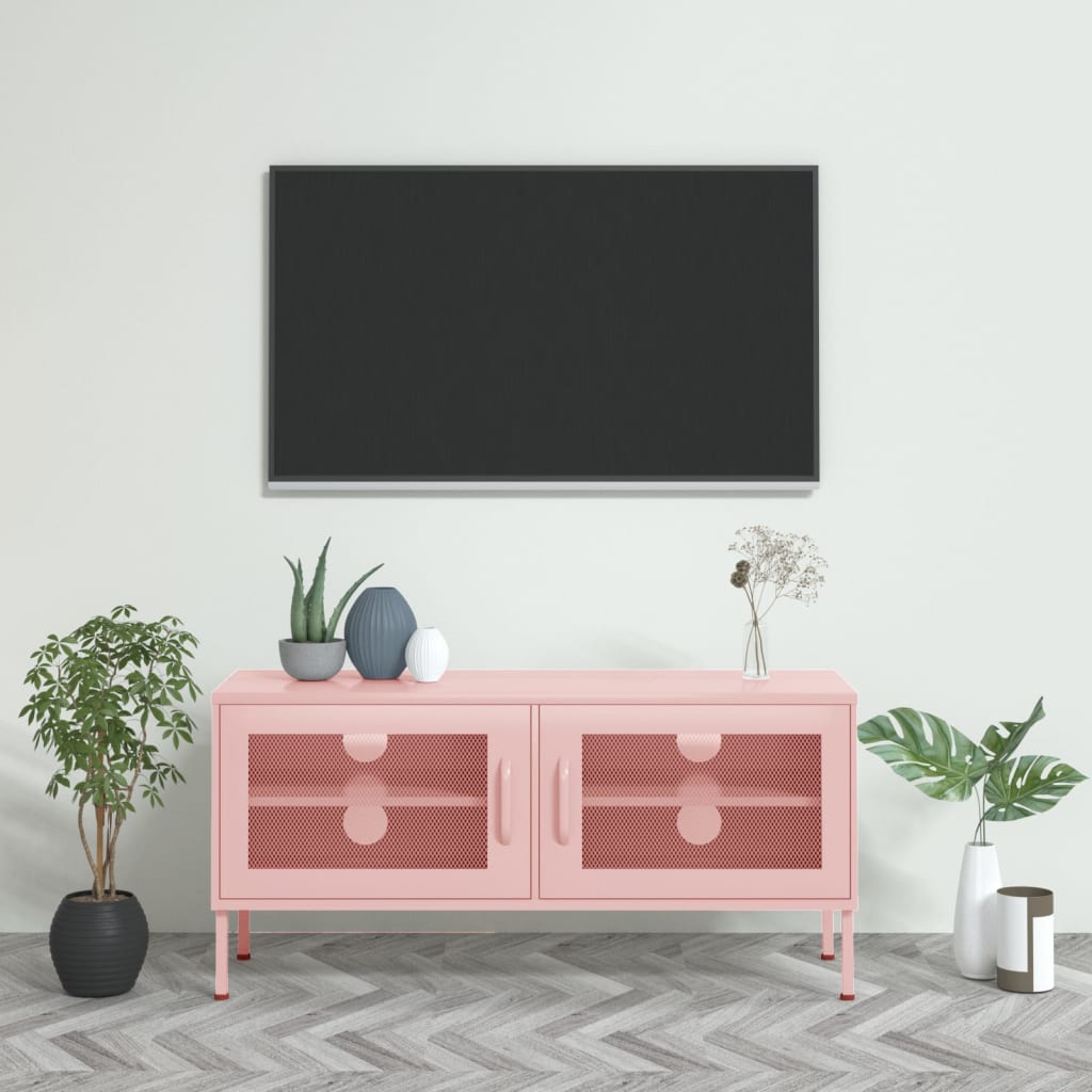 vidaXL TV Stand TV Unit Sideboard Home TV Console Media Unit Cupboard Steel-11