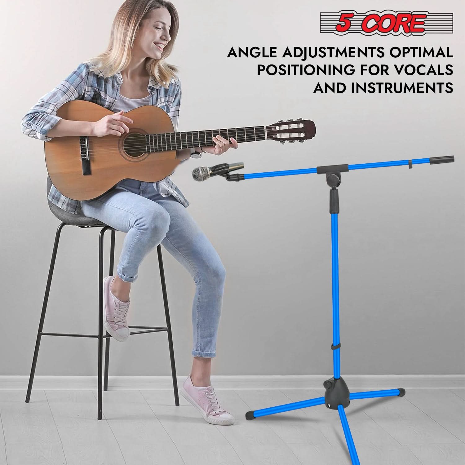 5Core Tripod Mic Stand 2Pcs Adjustable Holder Floor Microphone Boom Arm-3