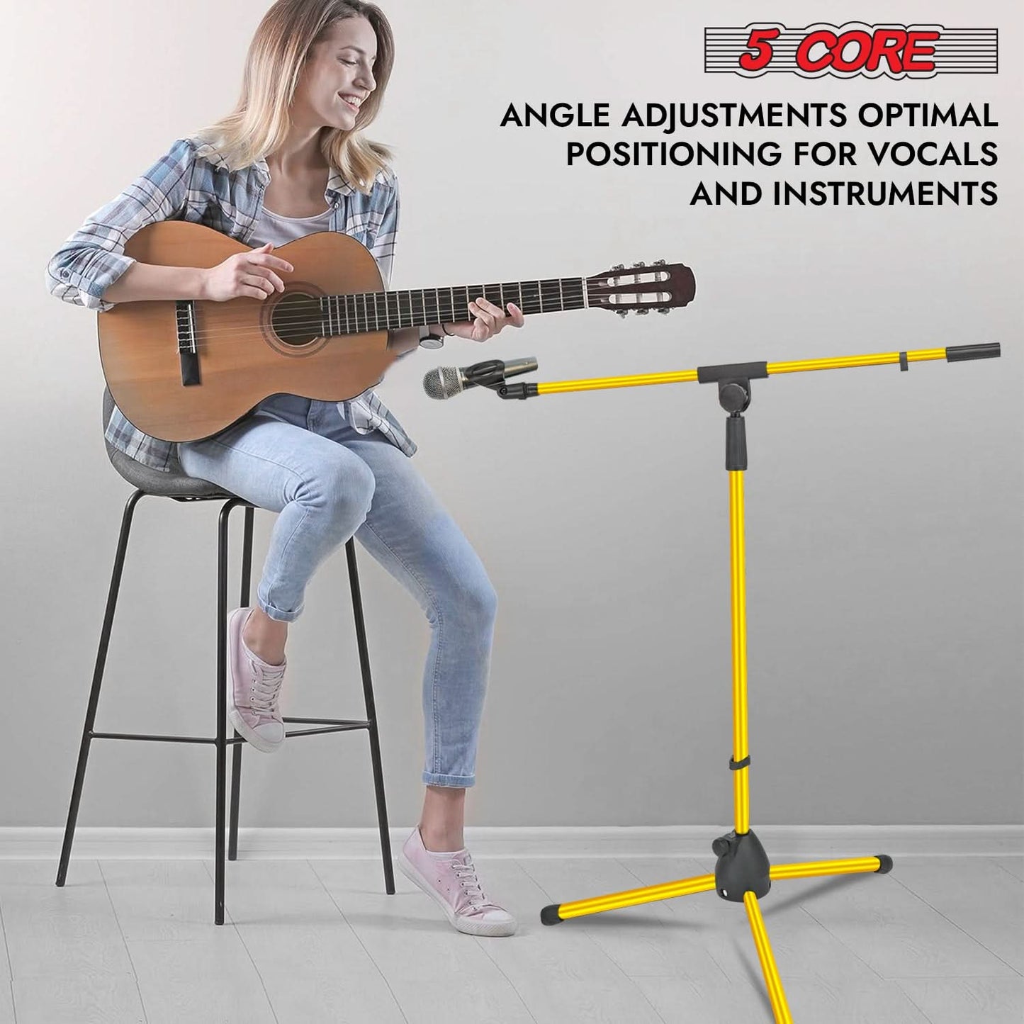 5Core Tripod Mic Stand 2Pcs Adjustable Holder Floor Microphone Boom Arm-3