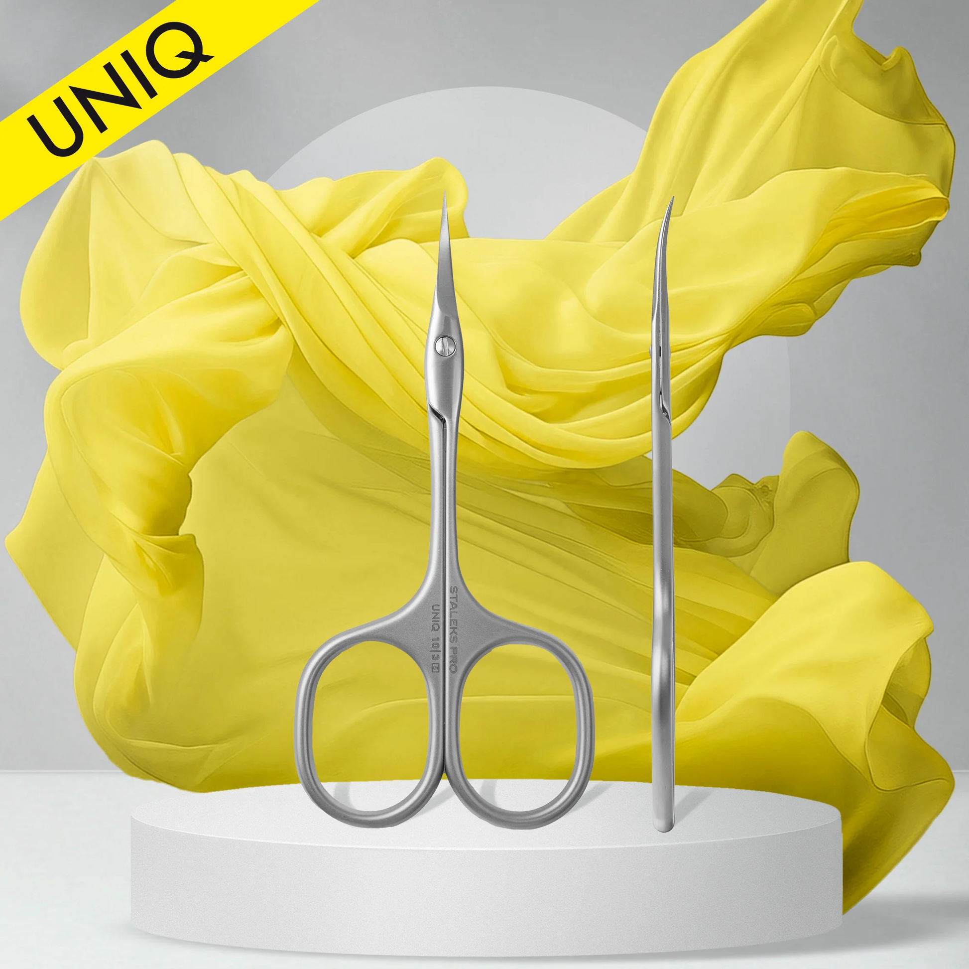 Professional Cuticle Scissors "Ballerina" UNIQ 10 TYPE 3 -SQ-10/3- STALEKS-3