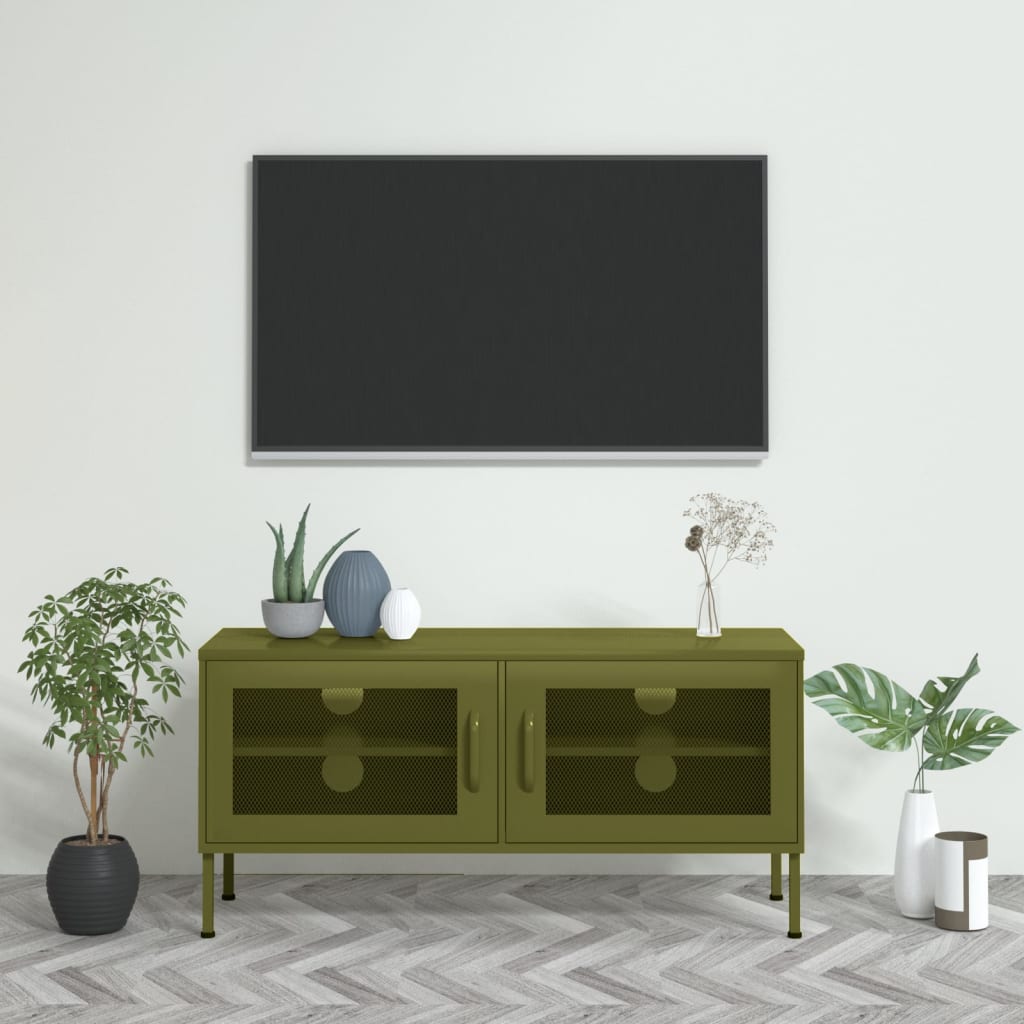 vidaXL TV Stand TV Unit Sideboard Home TV Console Media Unit Cupboard Steel-4