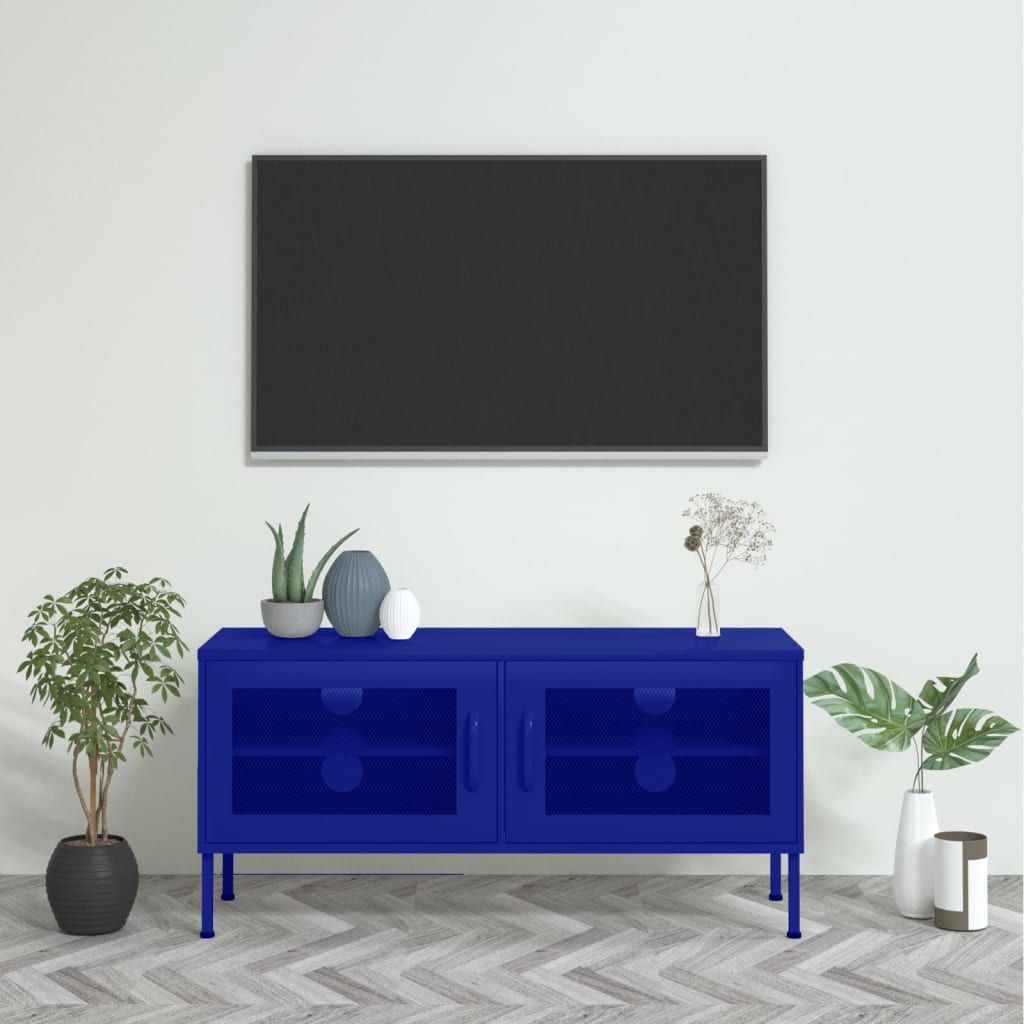 vidaXL TV Stand TV Unit Sideboard Home TV Console Media Unit Cupboard Steel-9