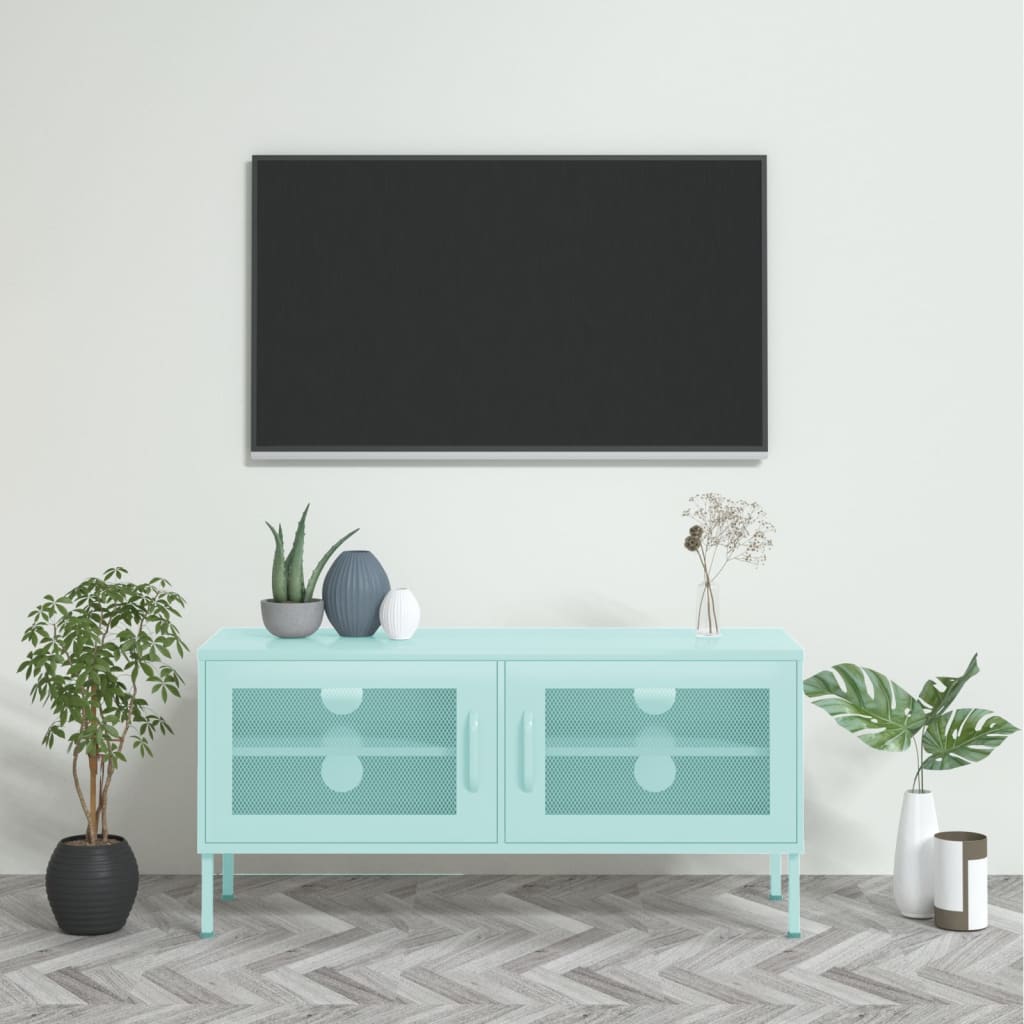 vidaXL TV Stand TV Unit Sideboard Home TV Console Media Unit Cupboard Steel-7