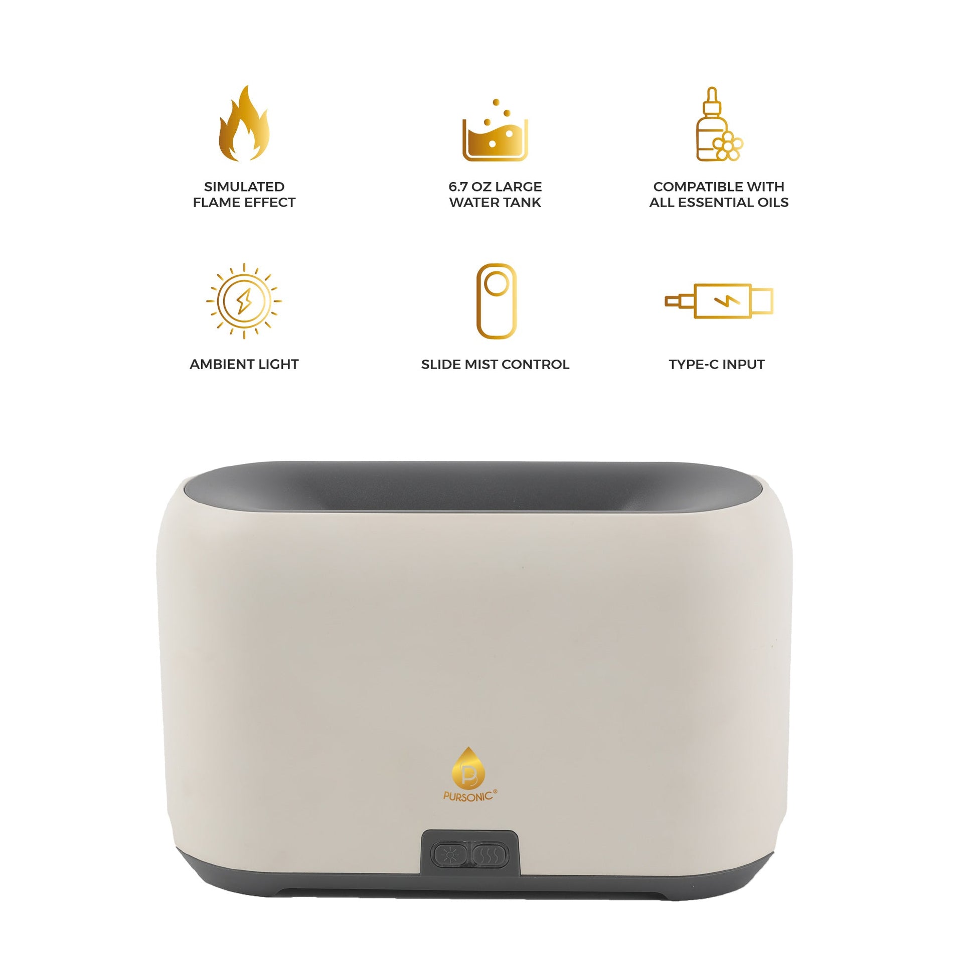 Pursonic Essential Oil FlameGlow Aromatherapy Diffuser-1