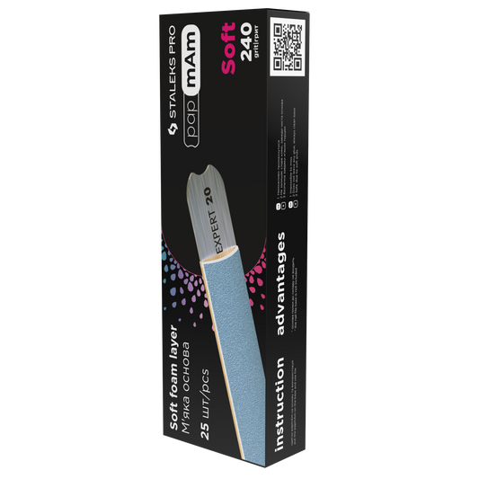STALEKS PRO EXCLUSIVE 20 SOFT DISPOSABLE FILES PAPMAM FOR STRAIGHT NAIL FILE (SOFT BASE) 30 PCS DFCX-20 - STALEKS™-0