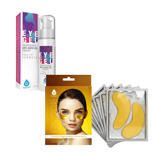 Pursonic Youthful Eyes Bundle: Professional Anti Aging Eye Gel 2 Oz & Wrinkle Care Eye Gel Patches-0