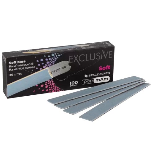 STALEKS PRO EXCLUSIVE 20 SOFT DISPOSABLE FILES PAPMAM FOR STRAIGHT NAIL FILE (SOFT BASE) 30 PCS DFCX-20 - STALEKS™-2