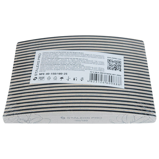STALEKS - Crescent Mineral Nail File EXPERT 40 150/180 grit, 25pcs - NFE-40-150/180-25-4